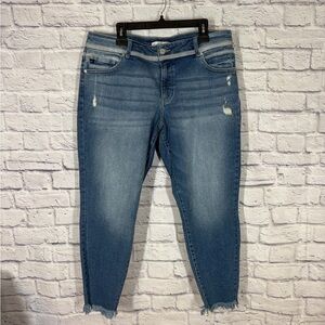 Kancan x Maurices Raw Hem Skinny Ankle Jeans Stretch Plus Size 18
